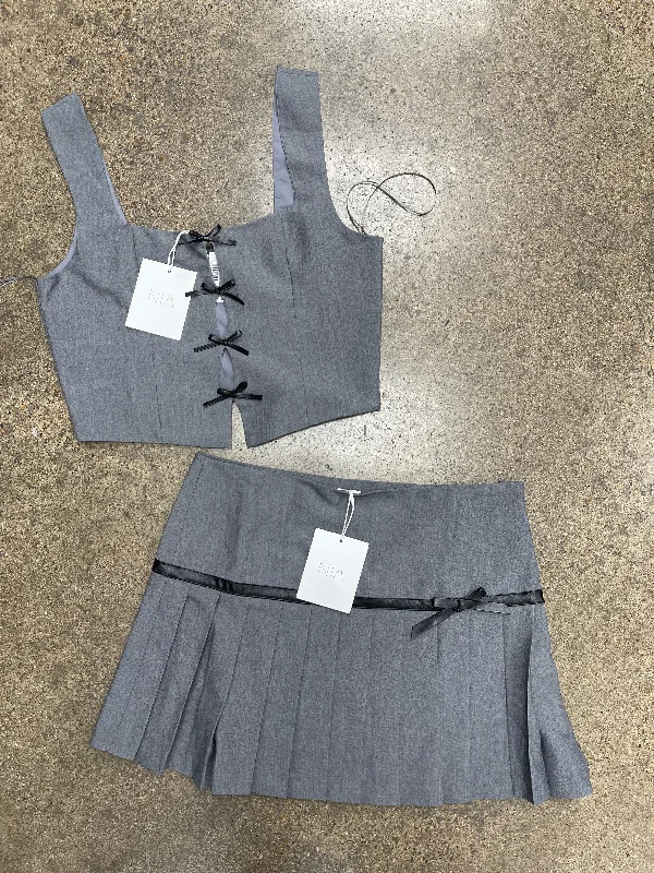 Skirt Set 2Pc By NIA In Grey, Size:L