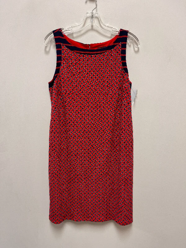 Dress Casual Midi By Ann Taylor In Blue & Red, Size: M