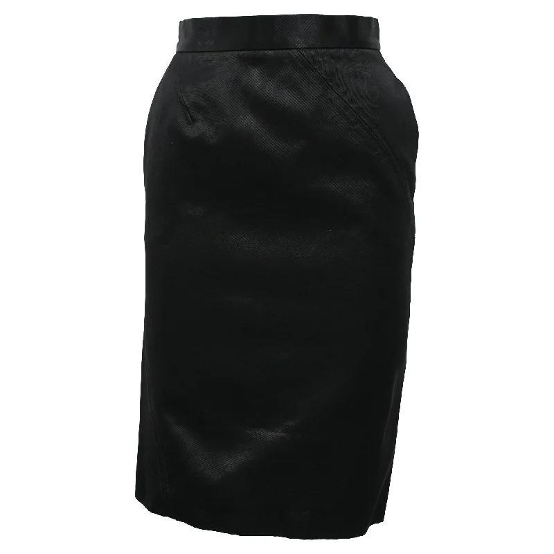 Nina Ricci Midi Pencil Skirt in Black Polyester