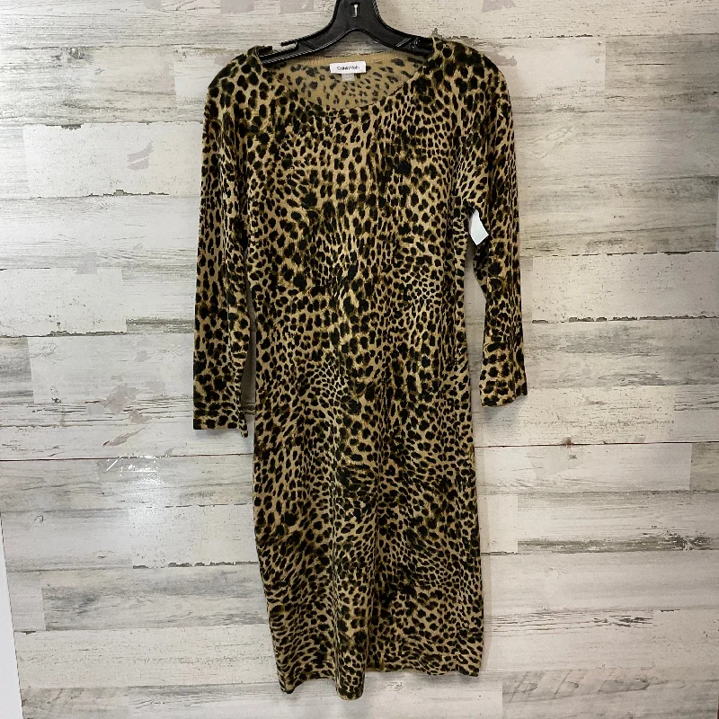 Dress Casual Midi By Calvin Klein In Animal Print, Size: S