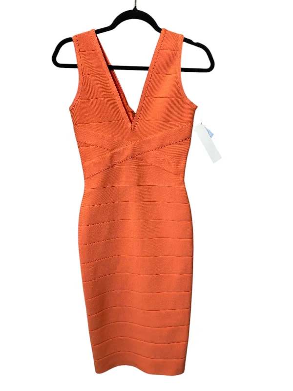 Dress Casual Midi By Bebe In Orange, Size: Xs