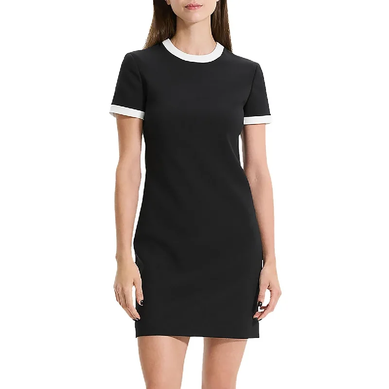 Womens Short Sleeve Mini Sheath Dress