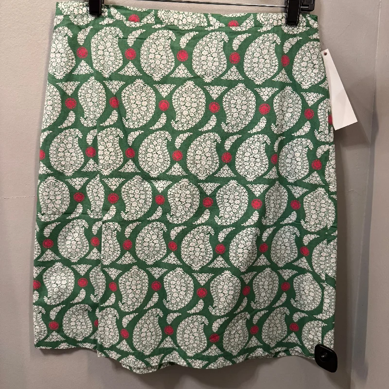 Skirt Midi By Boden In Green & White, Size: 8