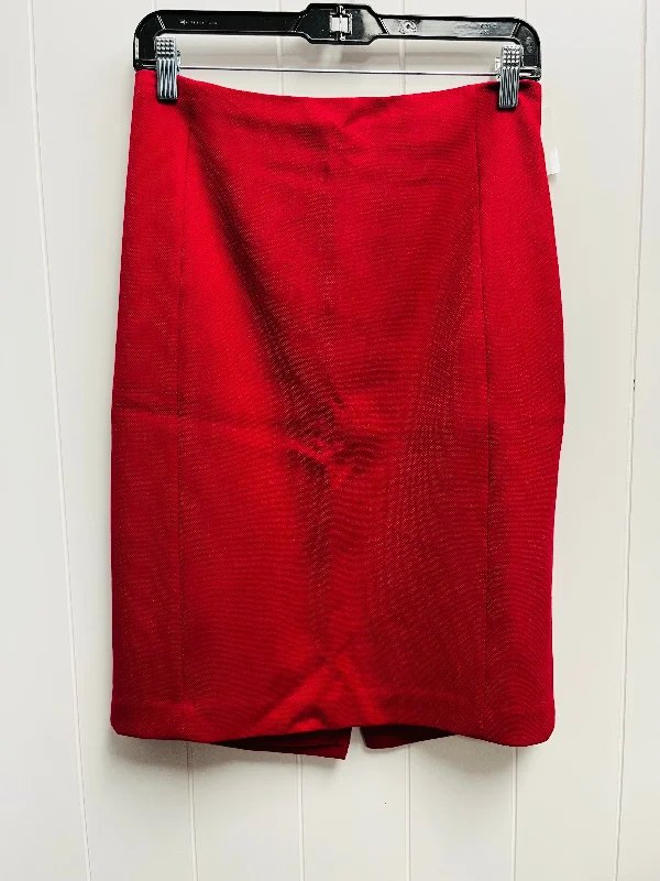 Skirt Midi By White House Black Market In Red, Size: 4