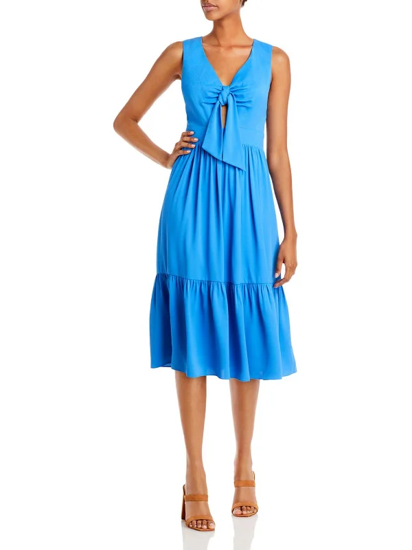 Womens Sleeveless Calf Midi Dress