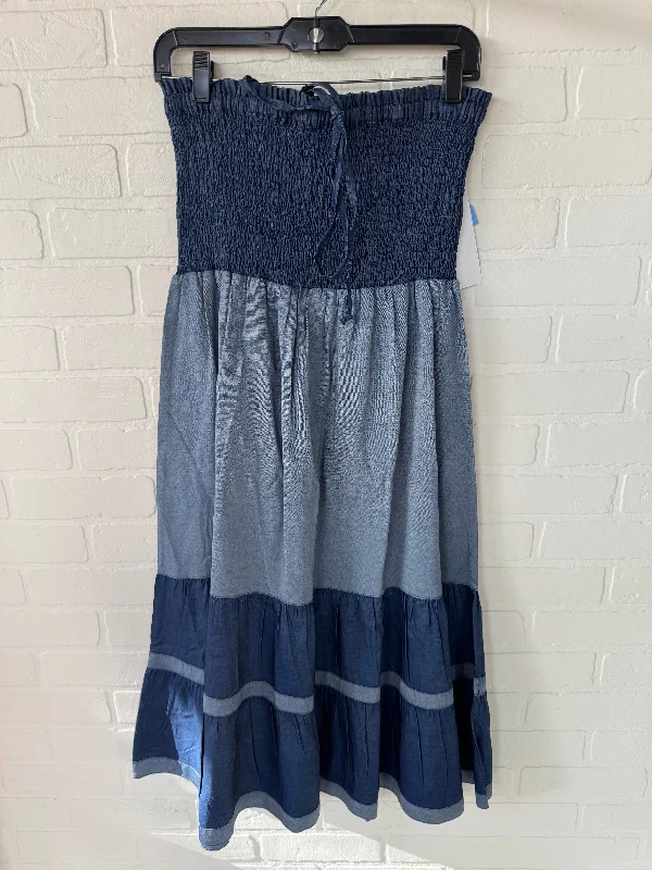 Dress Casual Midi By Clothes Mentor In Blue Denim, Size: L