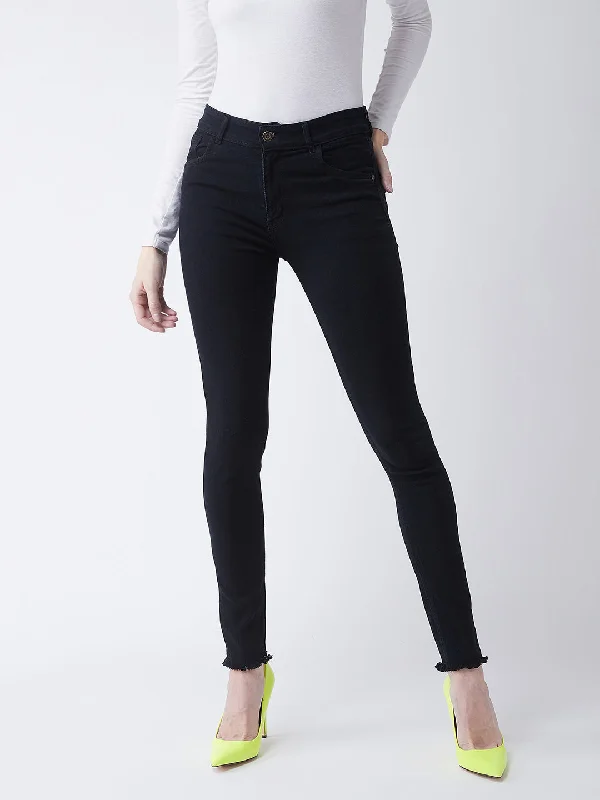 24/7 comfort Women's Black Slim Fit Regular Length High Rise Denim Jeans