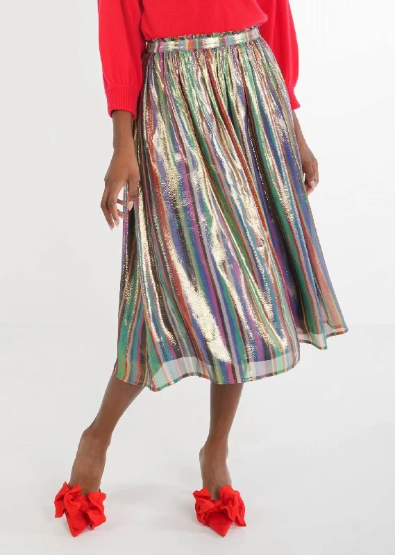 Pleated Midi Skirt In Tinsel