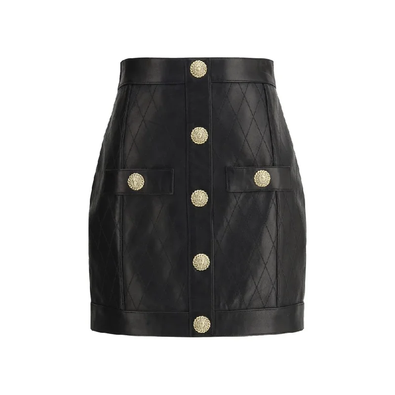 Balmain Leather Women's Miniskirt