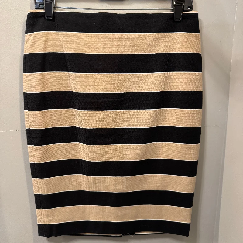 Skirt Midi By Loft In Black & Tan, Size: 4