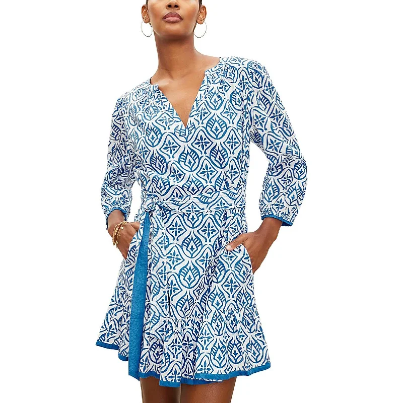 Womens Printed Boho Mini Dress