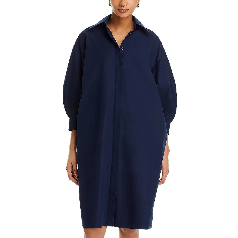 Womens Mini Lantern Sleeve Shirtdress