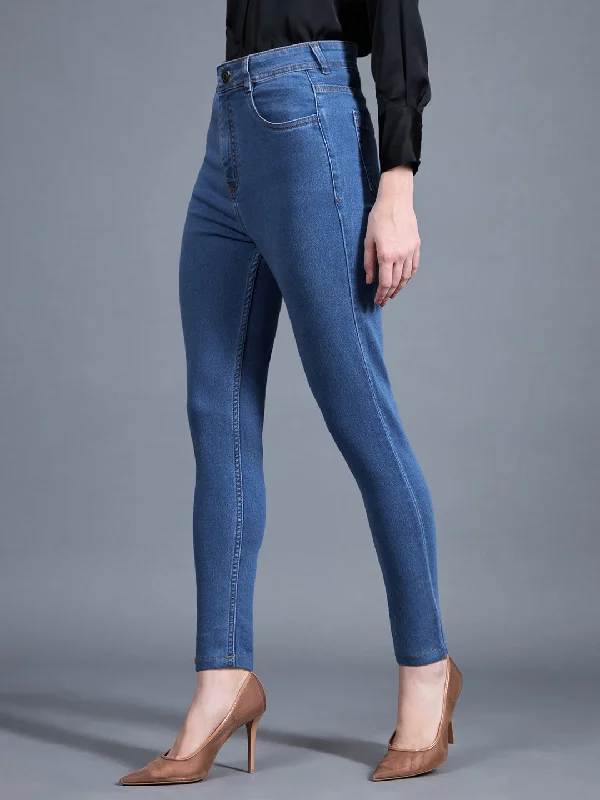 24/7 Comfort Women's Blue Skinny High-Rise Cropped Denim Jeans