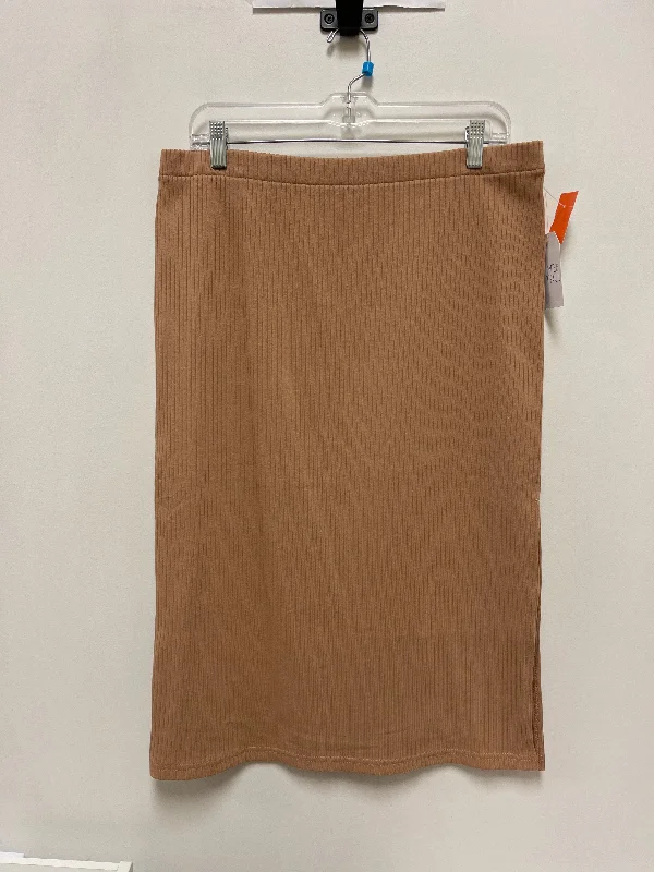 Skirt Maxi By Time And Tru In Tan, Size: L