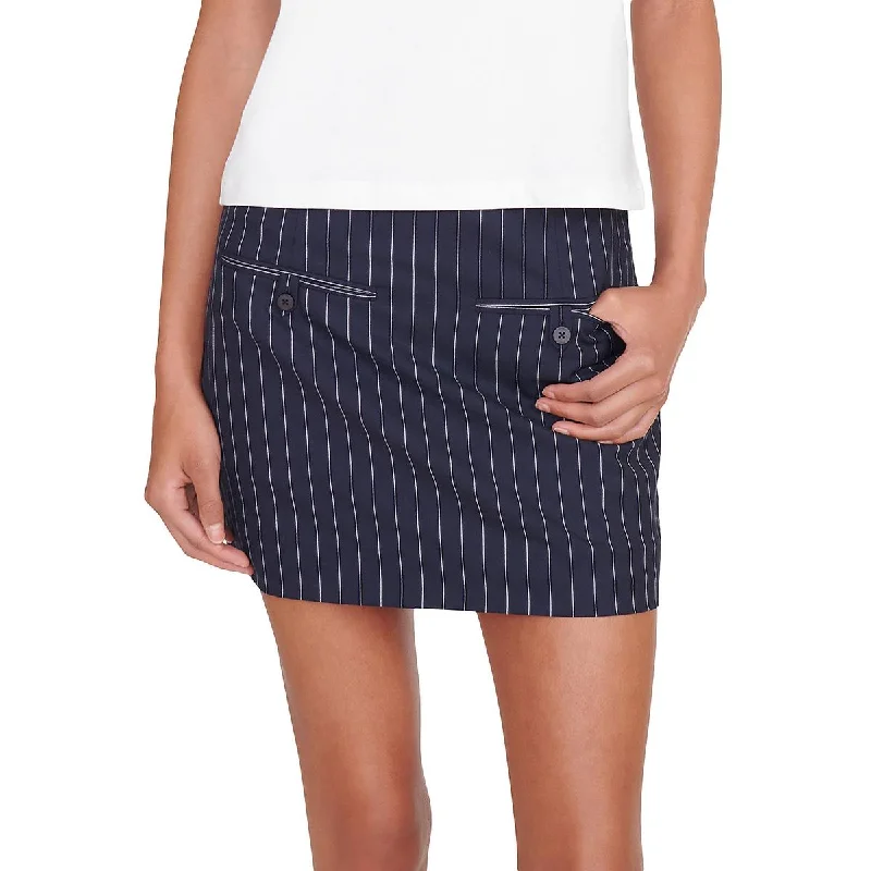 Womens Faux Pockets Mini Mini Skirt