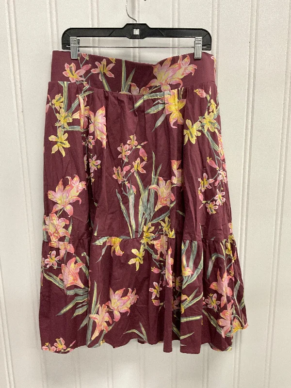 Skirt Midi By Torrid In Tropical Print, Size: 1x