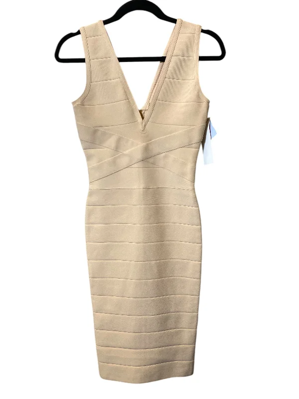 Dress Casual Midi By Bebe In Tan, Size: Xs