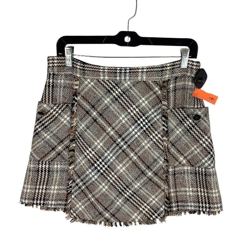 Skirt Mini & Short By Zara In Plaid Pattern, Size: L