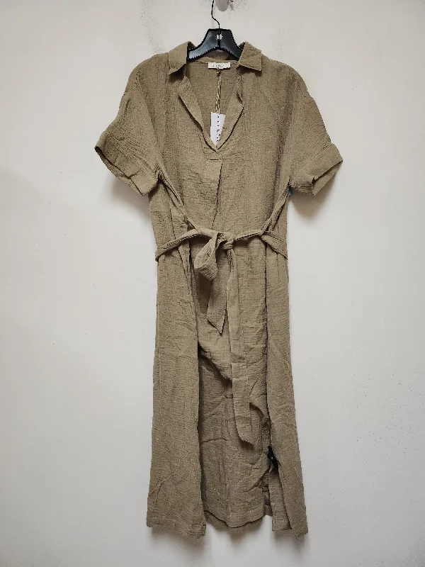 Dress Casual Midi By Clothes Mentor In Tan, Size: S