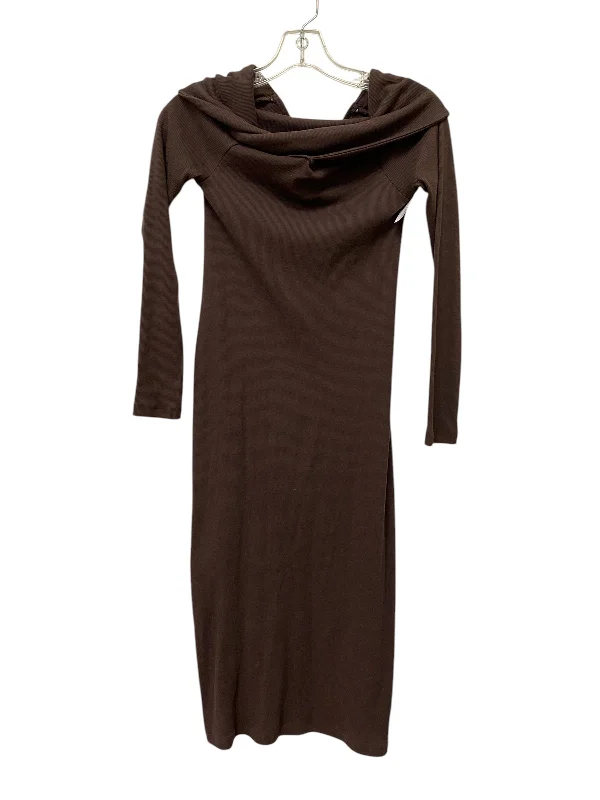 Dress Casual Midi By Universal Thread In Brown, Size: Xs