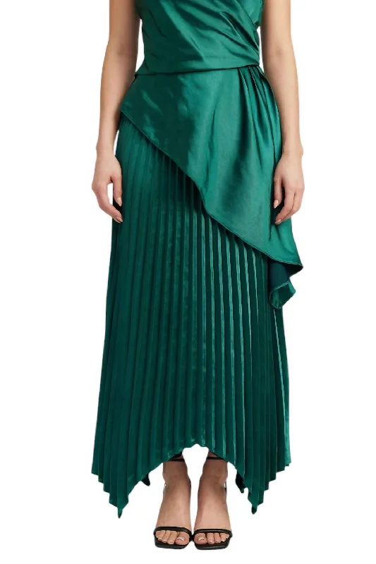 Evelyn Maxi Skirt In Emerald