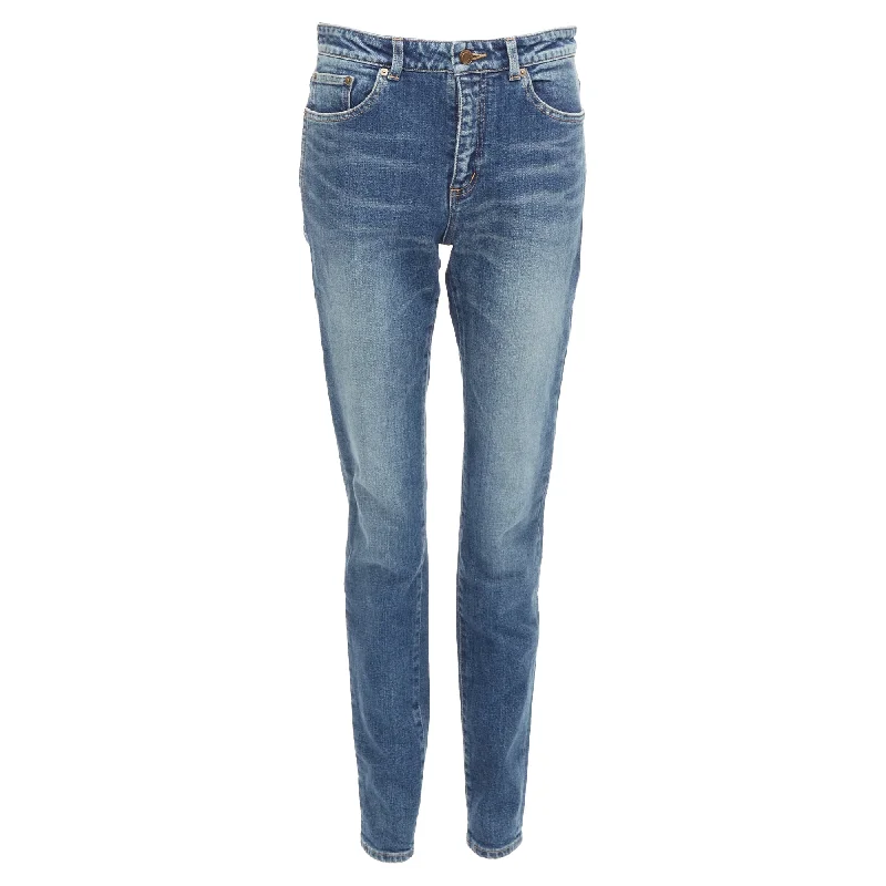 Saint Laurent Classic Mid Waist Tapered Jeans