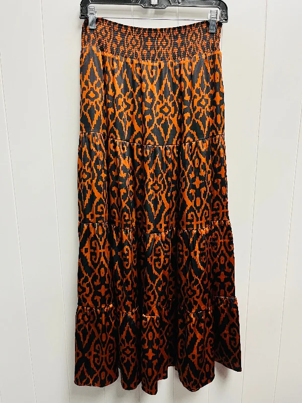 Skirt Maxi By Chicos In Black & Tan, Size: 6