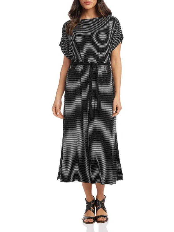 Womens Belt Casual Midi Dress