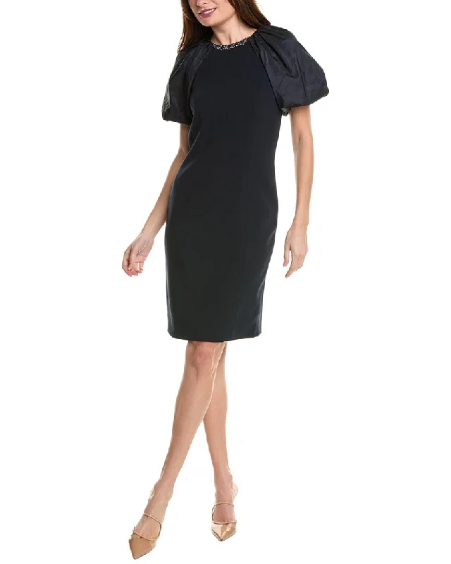 Teri Jon by Rickie Freeman Taffeta Bubble Sleeve Mini Dress