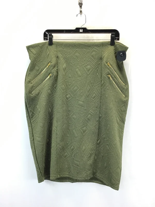 Skirt Midi By Clothes Mentor In Green, Size: 2x