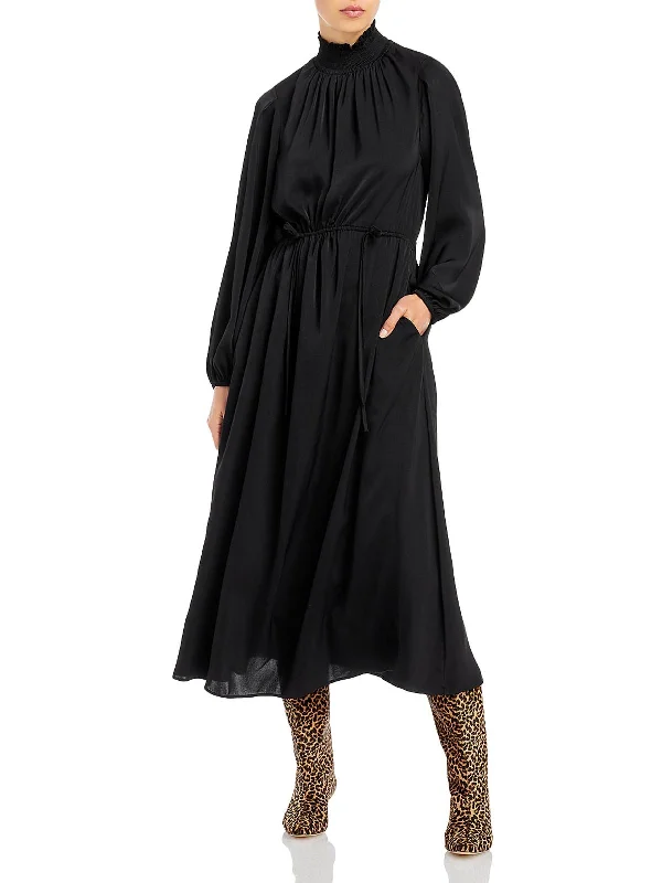 Roseanne Womens Bishop Sleeve Long Midi Dress