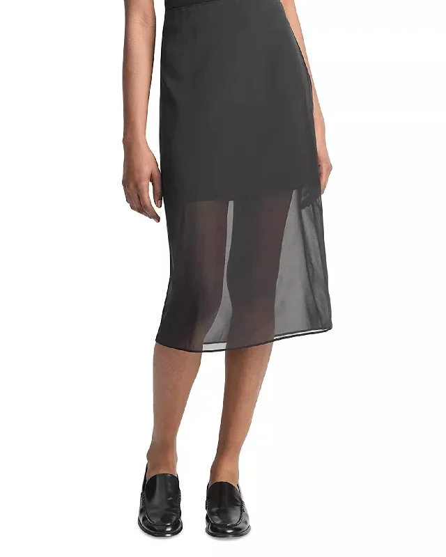 Sheer Pencil Skirt In Black