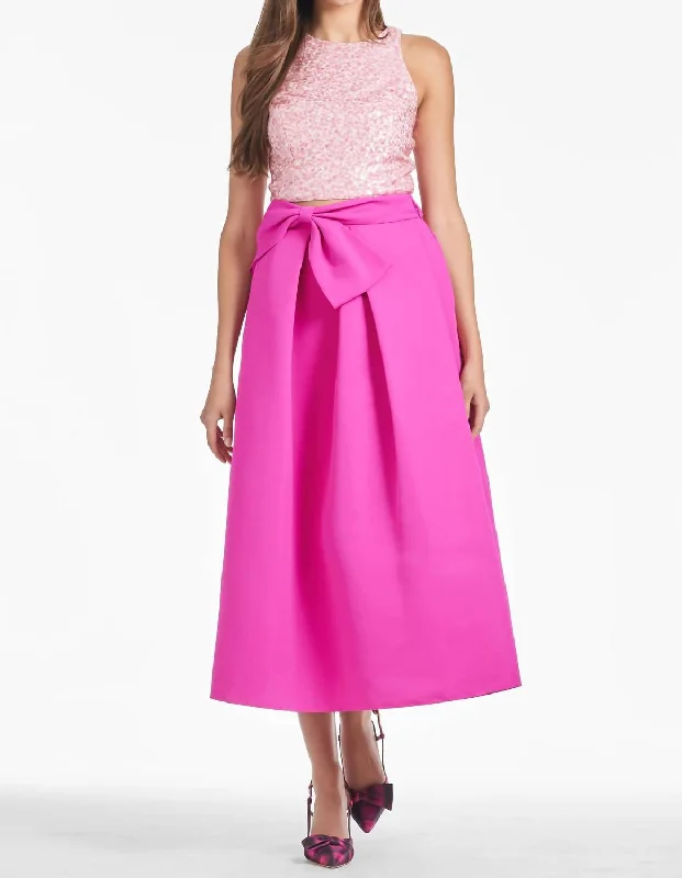 Whitley Midi Skirt In Cerise