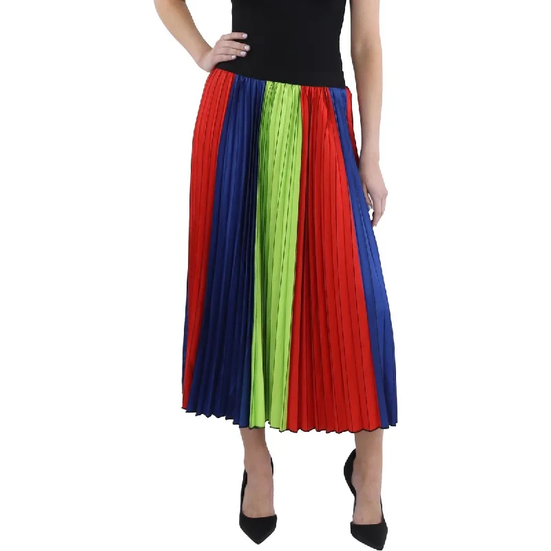 Womens Pleated Piping Maxi Skirt